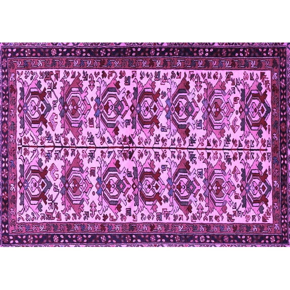 Ahgly Company Indoor Rectangle Persian Purple Traditional Area Rugs, 5' x 8'