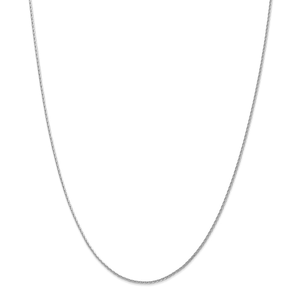 Leslie's Real 14kt White Gold 1.3mm Diamond Cut Spiga (Wheat) Chain; 16 inch; for Adults and Teens; for Women and Men