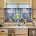 thumbnail image 2 of Yayeee Kitchen Curtains Tier Set of 2 Light Filtering 57"x36" Over Sink Window Panels, Pink Floral Window, 2 of 7