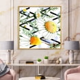 thumbnail image 2 of Designart 'Wild Spring Chamomile Flowers On Geometric Lines' Traditional Framed Canvas Wall Art Print, 2 of 5