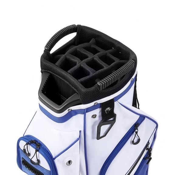 VEVOR Golf Cart Bag, 15 Way Top Divider Organizer, Golf Club Bag with Full-length Divider, Storage Pockets, Ergonomic Shoulder Strap, Rain Hood, Smooth Zippers, Lightweight Polyester for Men & Women