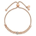 thumbnail image 2 of Finest Gold Leslies Sterling Silver Rose-Tone Polished CZ Bolo Bracelet, 2 of 2