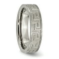 thumbnail image 4 of Titanium Greek Key 6mm Ring Wedding Designed, 4 of 10