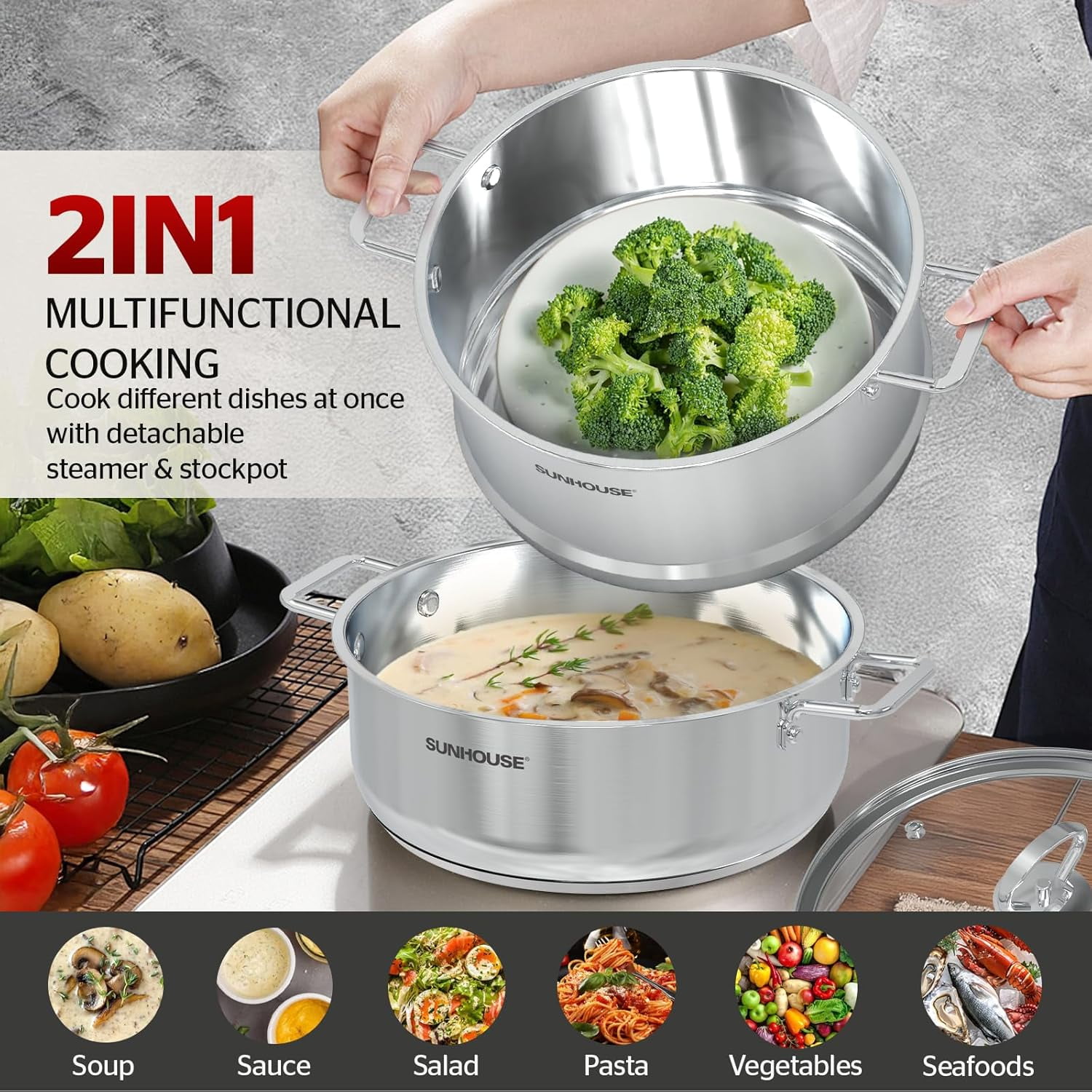 調理器具 GoodPlus CASTPOT OVAL 26cm Oval Cooking Pot with Lid: 8-Quart Stockpot Nonstick | Rachael Ray