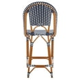 thumbnail image 5 of SAFAVIEH California Outdoor Patio Counter Stool, Navy/White, 5 of 11