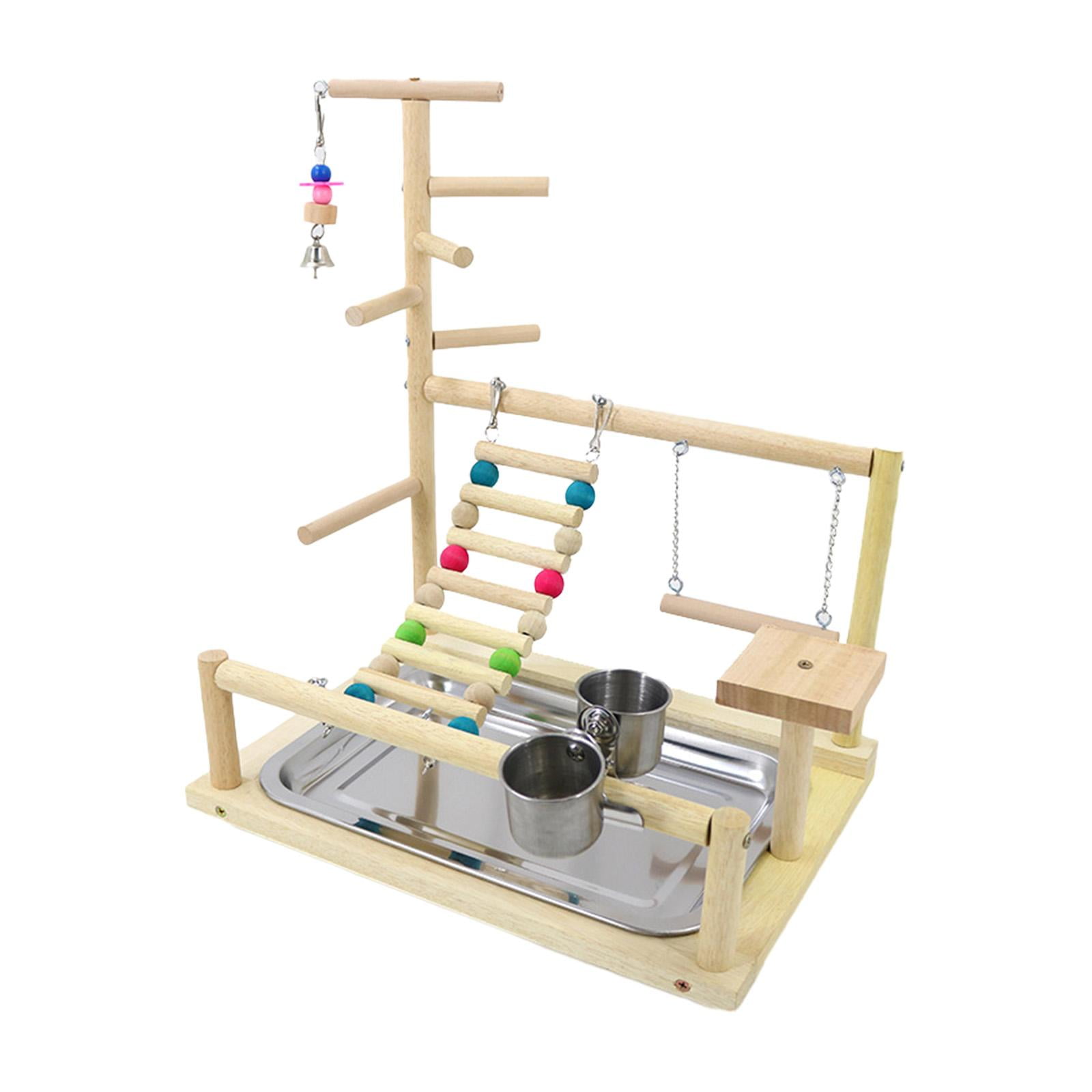 Stgfyxgs Birds, Parrots, Playground, Birds, Hanging Toys, Exercise Activity Center, Playing, Standing, Bird Play Hall, Wooden Play Stand for Parakeets