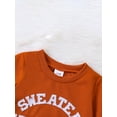 thumbnail image 5 of FEORJGP Toddlers Girls Autumn Casual Sweatshirts Infant Baby Orange Long Sleeve Pullover Crewneck Jumpsuit Letter Patch Loose Fit Tops, 5 of 9