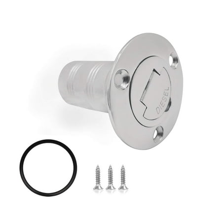 SHENGHUI 1.5" Diesel Deck Fill | Stainless Steel 316, Keyless Flip Cap, For Boat, RV, Truck Fuel Tanks