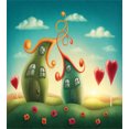 thumbnail image 3 of Ambesonne Feminine Duvet Cover Sets, Heart Shaped Trees Red, 2-King, Green and Red, 3 of 6