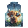 thumbnail image 4 of Pzuqiu Highland Cow Kid Outerwear Vest 5-6 Lightweight Fleece Zipper Winter Sleeveless Jacket with Pockets Comfortable Practical Fall Outfits Fashion Clothing for Daily Life, 4 of 7