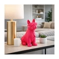 thumbnail image 2 of Boston Terrier Figurine for Home Decor - Bulldog Sculpture for Bathroom, Office, Living Room and Shelf Display - Modern Polyresin Dog Ornament for Coffee Tables and Room Feature Accent - 10", Pink, 2 of 12