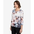 thumbnail image 6 of Alfred Dunner Womens Asymmetric Floral Lace Neck Top, 6 of 6