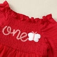 thumbnail image 6 of GYRATEDREAM Baby Girls 1st/2nd First Birthday Outfits Cotton Ruffle Sleeve Romper Strawberry Print TuTu Skirt Set with Headband 3Pcs Clothes Set for 9-18M, 6 of 9