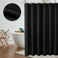 thumbnail image 6 of Utopia Alley Waffle Weave Shower Curtain for Bathroom, 120 GSM Weighted Polyester Bath Curtain (71" W × 71" H, Black), 6 of 11