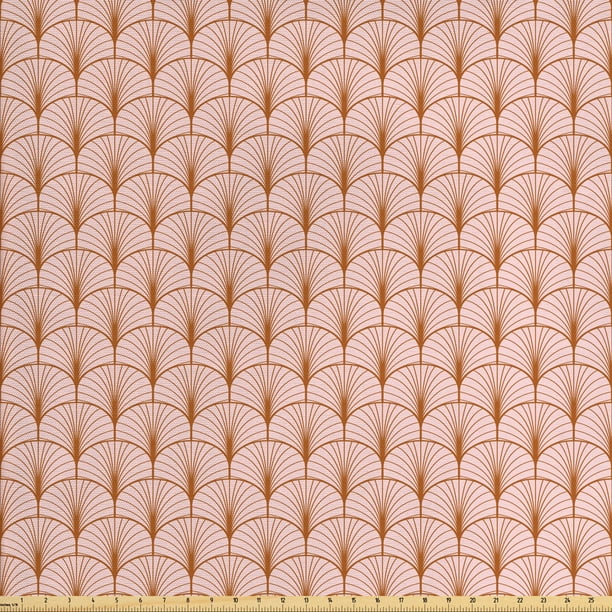 Blush Pink Fabric by The Yard, Art Deco Style Geometric Vintage