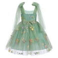 thumbnail image 3 of IBTOM CASTLE Flower Girl Floral Lace Tulle Dress Princess Backless Wedding Junior Bridesmaid Pageant Communion Dance Maxi Gown 3-4 Years Green, 3 of 9