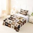 thumbnail image 5 of Homewish Paw Bone Plaid Twin Sheets,Retro Pet Dog Theme Bedding,Brown,3pcs,1 Fitted Sheet and 1 Pillowcase, 5 of 6