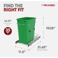thumbnail image 3 of Rev-A-Shelf Single 35 Quart Sliding Pullout Waste Bin Container, Green, 3 of 9