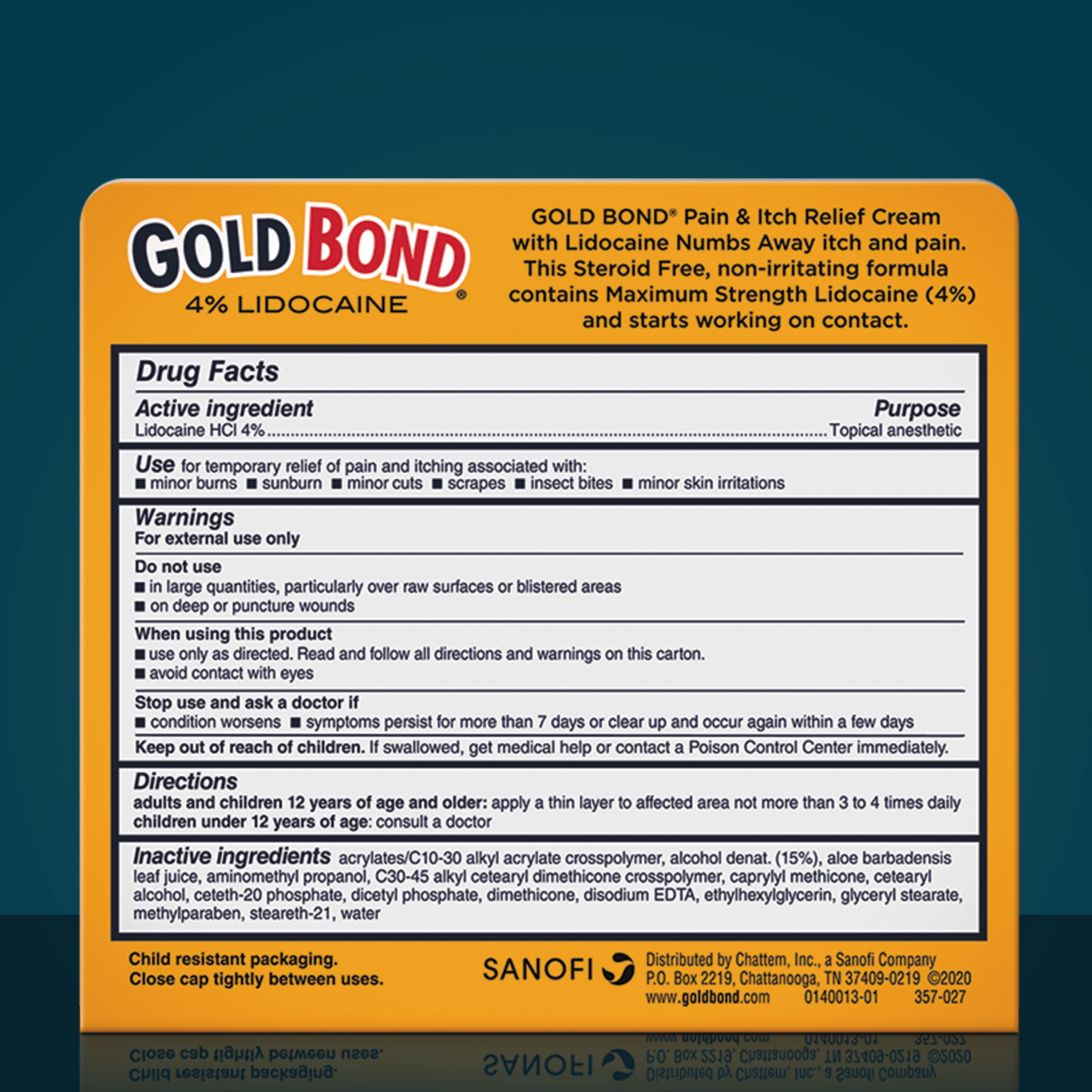 Gold Bond Pain & Itch Relief Cream with Lidocaine Maximum Strength, 1.75 oz