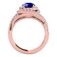 thumbnail image 3 of Mauli Jewels Rings for Women 1.10 Carat Splint Shank Interwined Design Diamond And Tanzanite Ring 4-prong 14k Rose Gold, 3 of 6