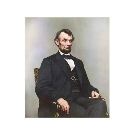 Painting of President Abraham Lincoln Sitting in Chair Print Wall Art By Stocktrek