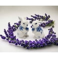 thumbnail image 2 of Ceramic Easter Bunny Salt and Pepper Shakers Blue Flowers Gift, 2 of 3
