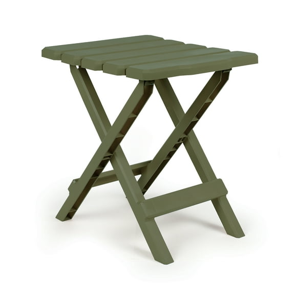 Camco Adirondack Outdoor Camping Small Plastic Folding Side Table, Sage