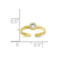 thumbnail image 3 of 10K Yellow Gold Ring Band Toe Cubic Zirconia CZ Round, Size 7, 3 of 5