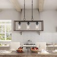 thumbnail image 4 of ACROMA Allegray 3-light Modern Farmhouse Rectangle Chandelier Kitchen Island Pendant with UL Certified Muted Brass N/A Weathered N/A, 4 of 5