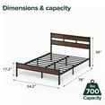 thumbnail image 6 of Zinus 39" Roman Bamboo and Metal Platform Bed Frame, Full, 6 of 10