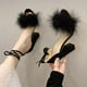 thumbnail image 5 of Amzcrzy Zapatos de mujer,Zapatos de mujer,Zapatillas de mujer, Sandalias informales de verano con punta abierta para mujer, con cordones, de color liso, de tacón alto y grueso. Sandalias Mujer Zapati, 5 of 5