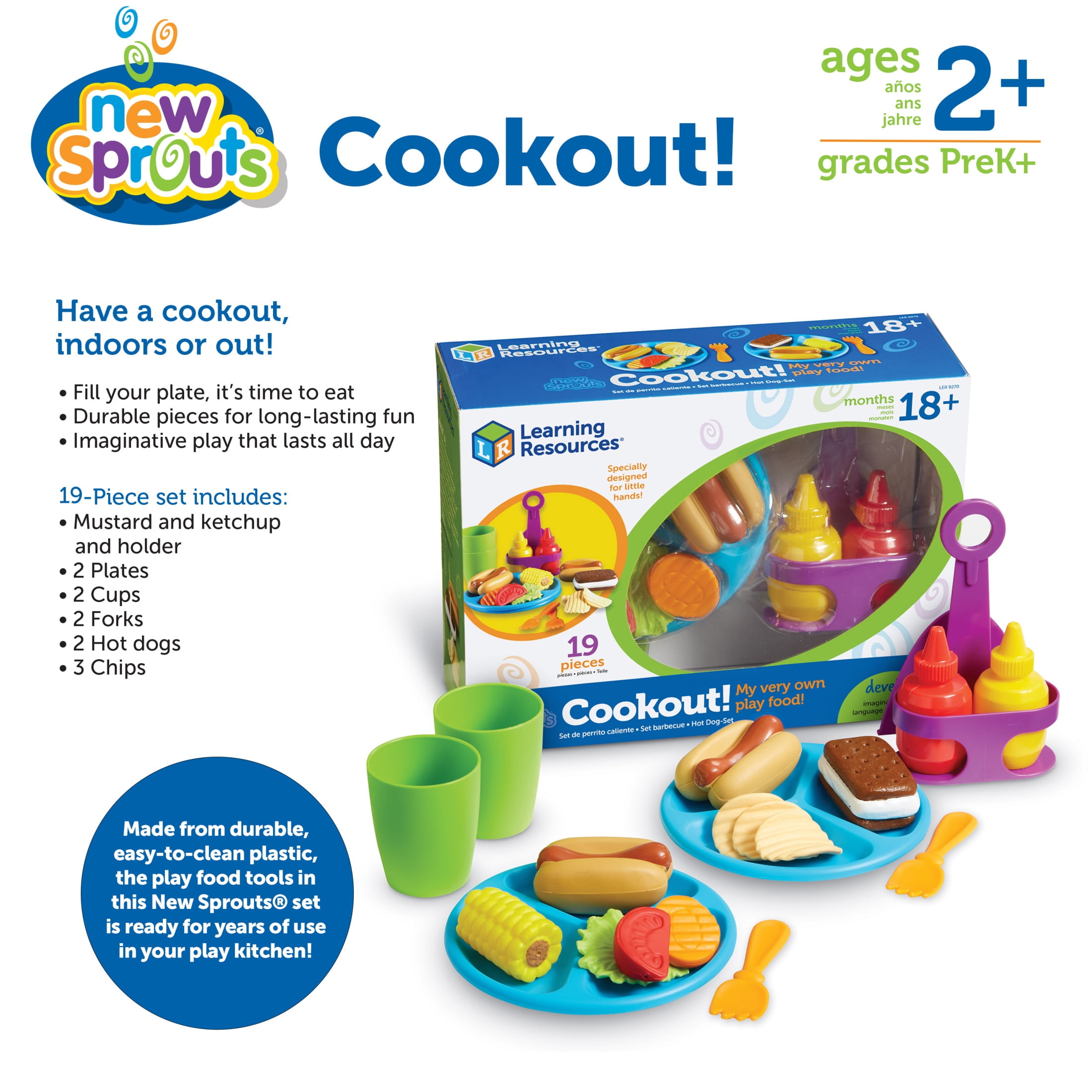 Learning Resources New Sprouts Cookout!, Play Food, Ages 4+