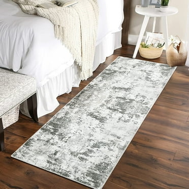 HOMERRY Green Area Rug 2' x 6' Runner Rug for Hallway Kitchen Runner Rug Distressed Abstract Carpet