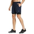 thumbnail image 3 of BALEAF Men's 2 in 1 Running Athletic Shorts 5" Quick Dry Workout Shorts with Liner Zipper Pocket Dark Blue/Black Size L, 3 of 7