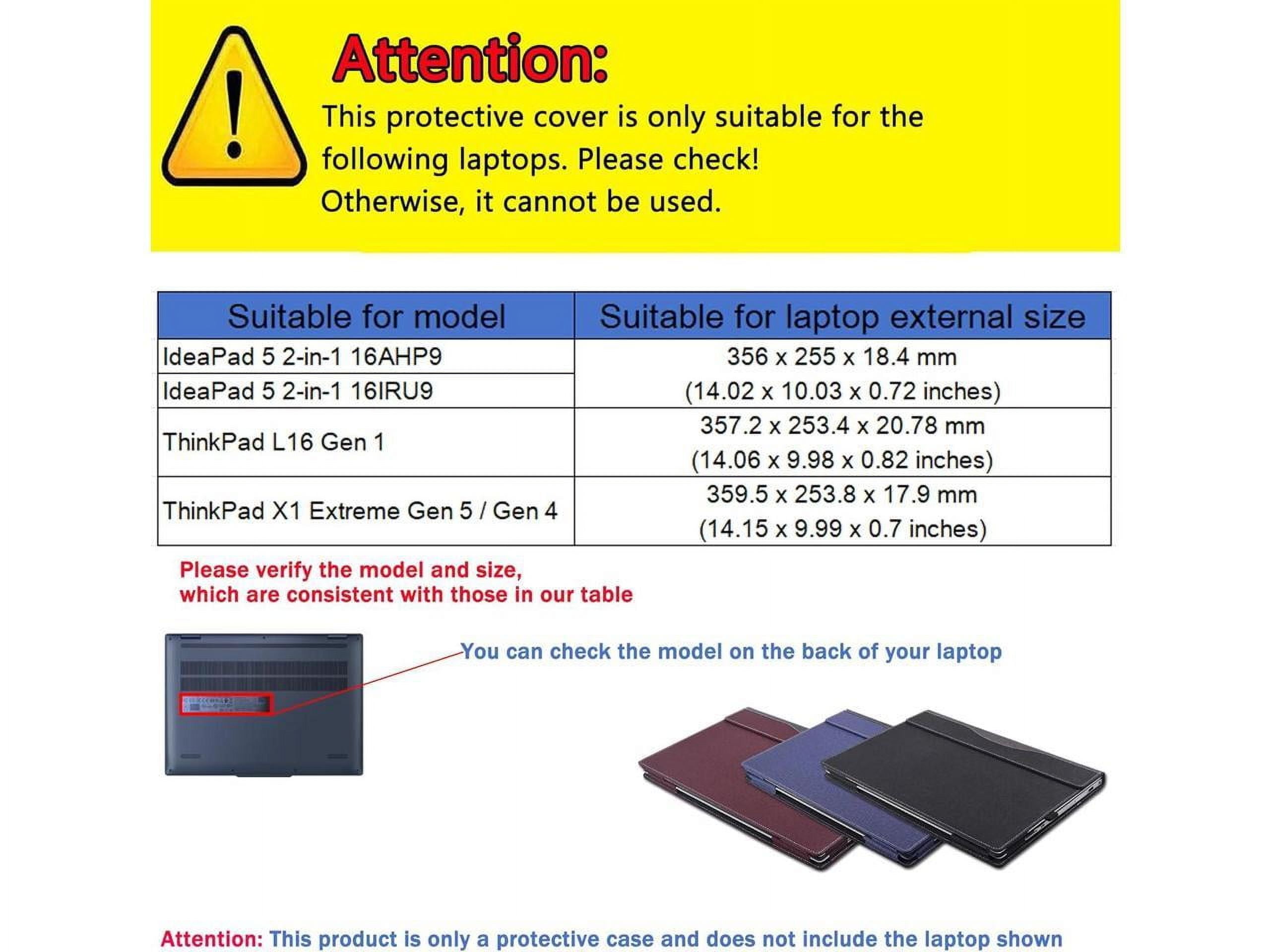 Laptop Case Cover for 16 inch Lenovo IdeaPad 5 2-in-1 16AHP9 16IRU9 & ThinkPad L16 Gen1 &ThinkPad X1 Extreme Gen5 Gen4,Detachable Notebook PC Sleeve Protective Bag with Pen Holder