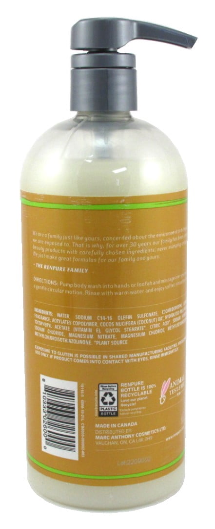 Renpure Body Wash Coconut Milk And Vitamin E Nourishing 24oz (Pack of 3)