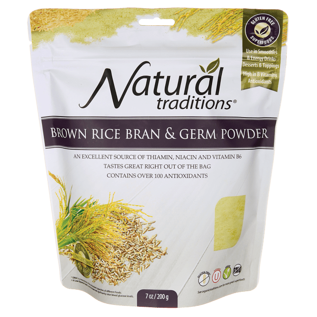 Organic Traditions Brown Rice Bran And Germ Powder 7 Oz Pkg