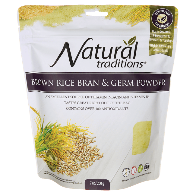 Organic Traditions Brown Rice Bran & Germ Powder 7 oz Pkg.