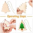 thumbnail image 3 of 10 piezas de adornos de madera para árbol de Navidad en rodajas de madera Natural, adornos colgantes de madera en blanco, adornos colgantes para árbol de Navidad, 3 of 5