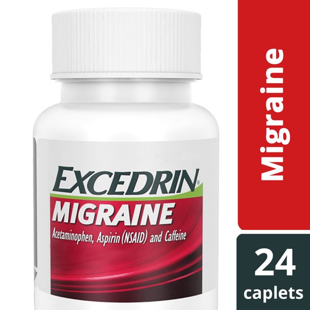 Excedrin Migraine for Migraine Relief, 24 Tablets, Includes Acetaminophen, Aspirin, and Caffeine