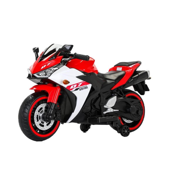 Tamco 12 V Kids Toys Electric Motorcycle with Training Wheels, Red