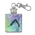 thumbnail image 1 of Downward-Facing Dog Yoga Pose Stainless Steel 1oz Mini Flask Key Chain, 1 of 3