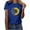 Blue, variant on Women Short Sleeve Tops Plus Size Work Out Shirts Gym Loose Long Plus Size Golf Shirts for Women Dry Fit