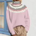 thumbnail image 2 of Women's Turtleneck Sweaters Vintage Boho Printed Long Sleeve Knitted Pullover Shirts Fall Winter Casual Warm Comfy Blouses, 2 of 5