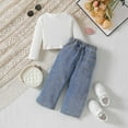 thumbnail image 4 of Kogui Girl Fall Outfit Girls Matching Outfit Legging Set Fall Outfits for Toddler Girls Size 4T 5T (White,4-5 Years), 4 of 9