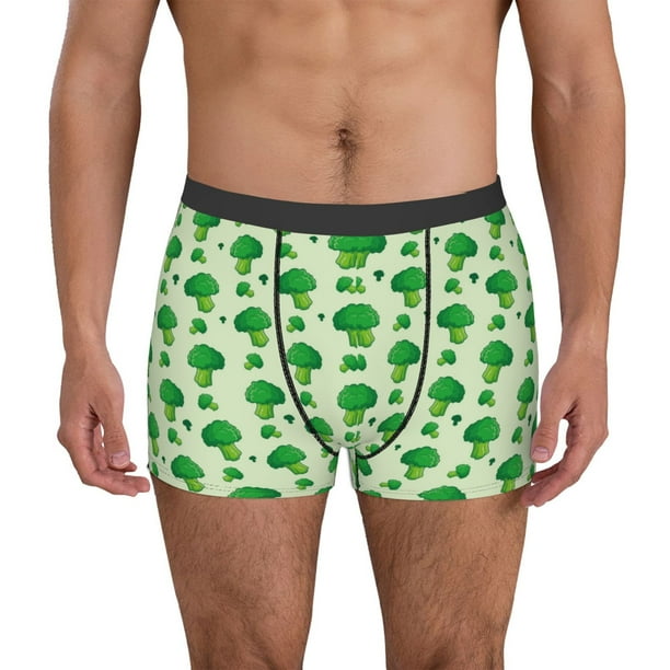 Balery Broccoli 1 Calzoncillos bóxer para hombre, ropa interior de algodón suave y transpirable con cinturilla de nailon-Medium
