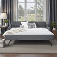 thumbnail image 2 of Tcbosik Twin Size Upholstered Linen Daybed with Trundle, Modern Sofa Bed with USB Port, Space Saving, No Box Spring Needed, Dark Gray, 2 of 9