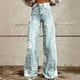 thumbnail image 1 of WILLBEST Jeans Mujer Pantalones Vaqueros de Pierna Ancha para Mujer, de Cintura Alta, Con Estampado Floral de Los Años 90, Informales, Cómodos y Elásticos. 1104 Grande, 1 of 7