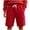 Red, variant on Chiccall Mens Jogging Cargo Shorts Causal Breathable Running Workout Soft Shorts Elastic Waist Drawstring Shorts with Pockets