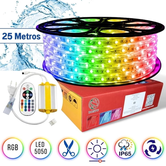 Manguera de luces led 25 Metros RGB 5050 Multicolor con control remoto DOSYU DY-YL07